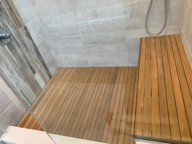 Carib Teak - Teak Shower Floor and Bench