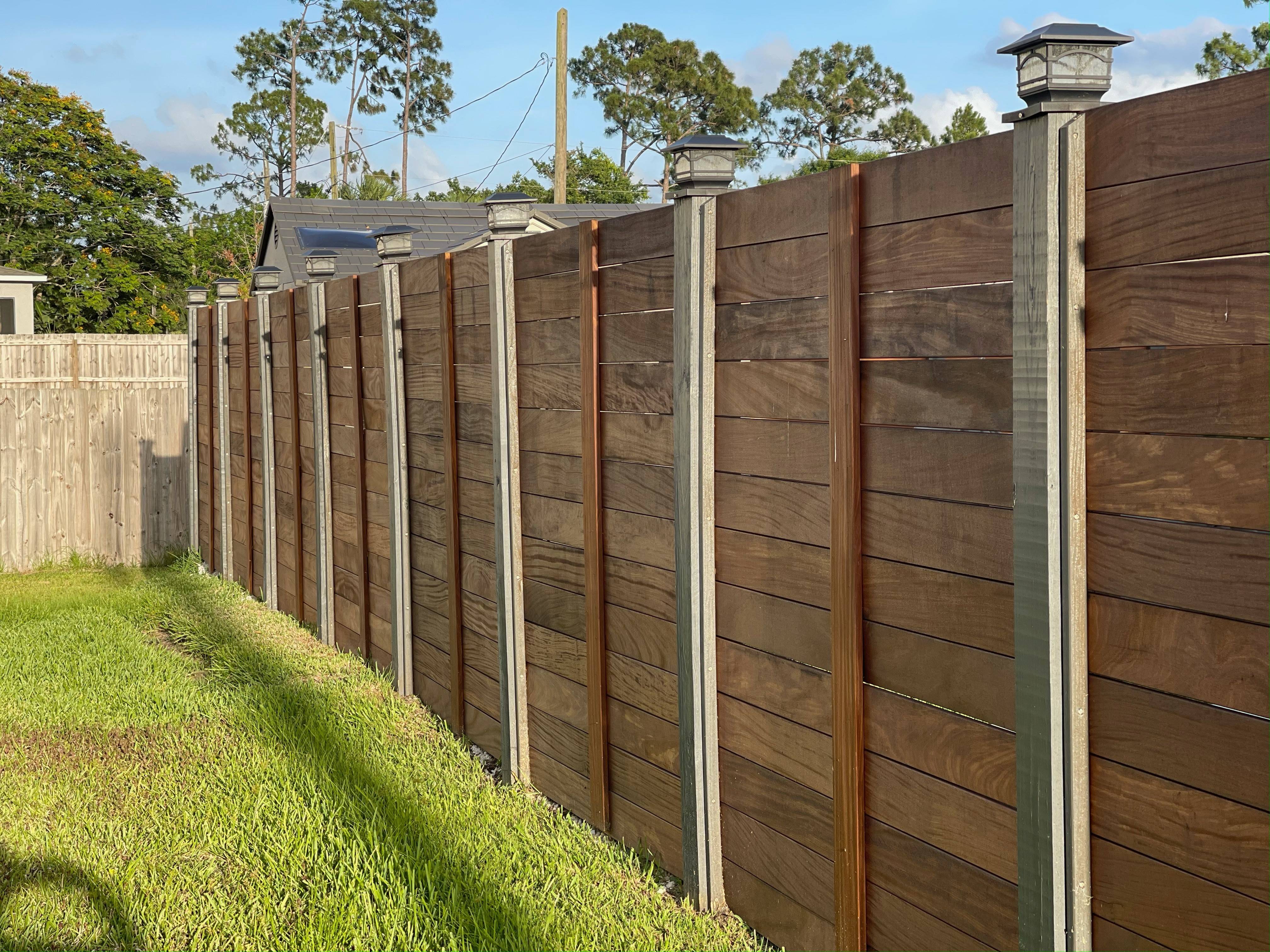 Custom Hardwood Fence - Cumaru planks